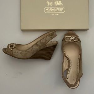 Coach open-toe 3” wedge.
